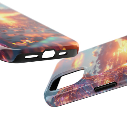 Abstract Sunrise Crystal Design Tough Phone Case