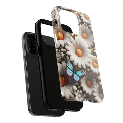 Butterflies, Leopard Print & Daisies Digital print Design Tough Phone Case compatible with a large variety of iPhone models,Gift, Phone Case