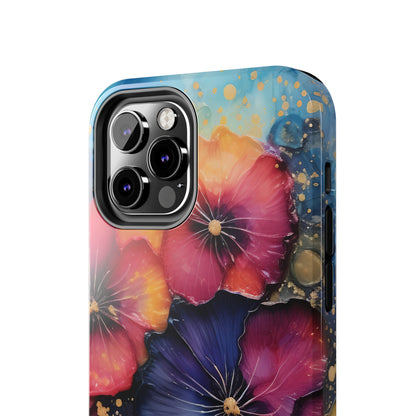 Vibrant 3D Watercolor Flowers print Design Tough Phone Case compatible with a large variety of iPhone models, Gift, Phone Case