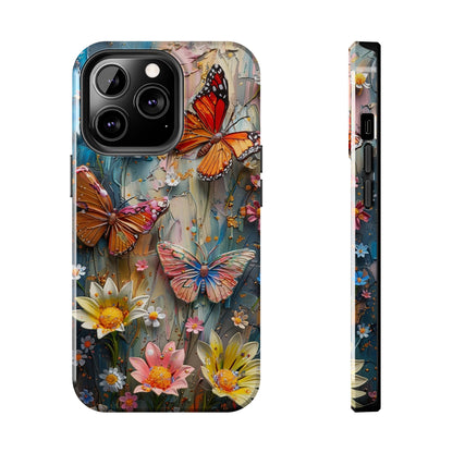 Butterfly Floral Art iPhone Case, Vibrant Nature-Inspired Protective Phone Cover compatible with a large variety of iPhone models, Phone Case, Gift