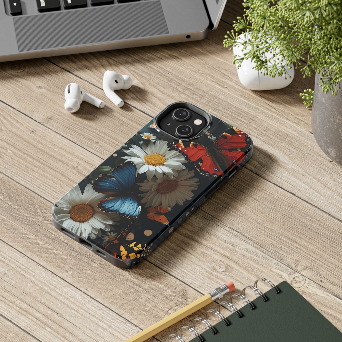 Wildflowers & Butterflies Vibrant Tones Digital print Design Tough Phone Case compatible with a large variety of iPhone models, Phone Case