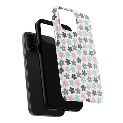 Pastel Groovy Flowers print design Tough Phone Case compatible with a large variety of iphone models