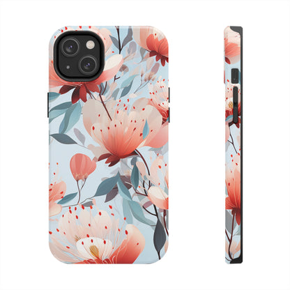 Red Flowers Digital print Design Tough Phone Case compatible with a large variety of iPhone models, Gift, Phone Case