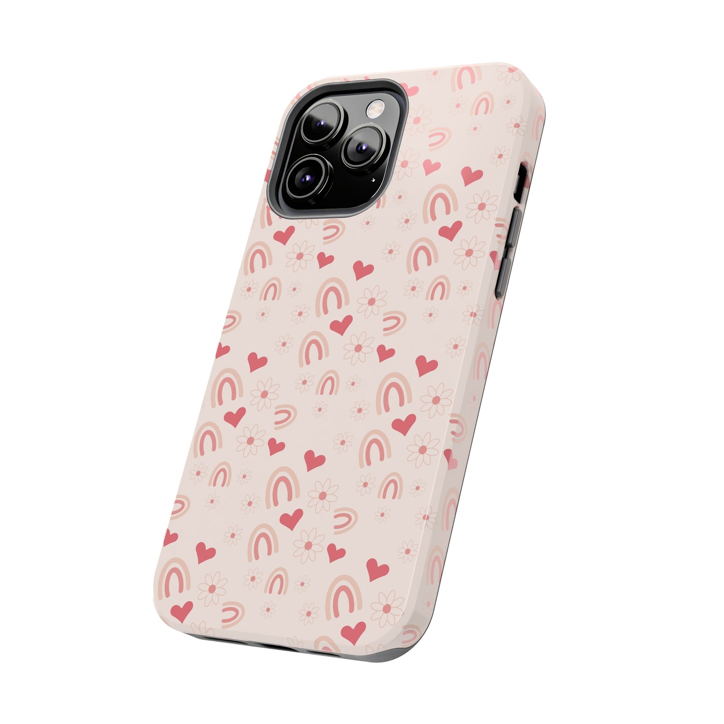 Pink Boho2 Rainbow print Design Tough Phone Case compatible with a large variety of iPhone models, Gift, Phone Case