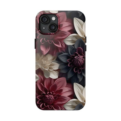 Elegant Dahlias design Tough Phone Case compatible with a large variety of iPhone models, Birthday Gift, Phone Case