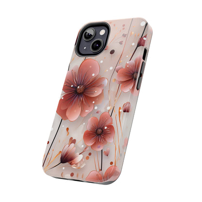 Pretty Mauve Flowers Pattern Design Tough Phone Case compatible with a large variety of iPhone models, Gift, Phone Case