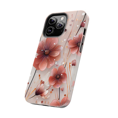 Pretty Mauve Flowers Pattern Design Tough Phone Case compatible with a large variety of iPhone models, Gift, Phone Case