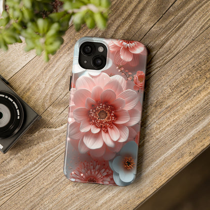 Beautiful 3D Pink & White Floral Design Tough Phone Case.