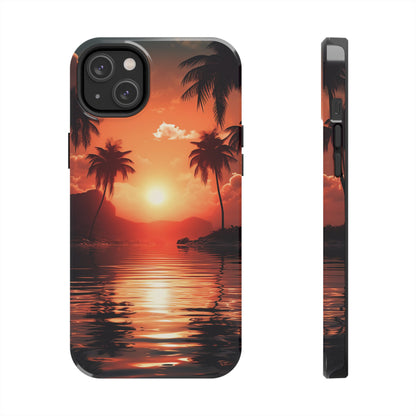 Sunset Beach Design iPhone Case, Beautiful Beach Scene, Artsy Surf Design, Protective Phone Cover compatible with a large variety of iPhone models, Phone Case, Gift