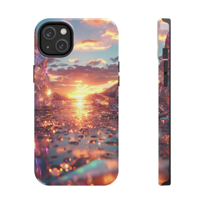 Abstract Sunrise Crystal Design Tough Phone Case