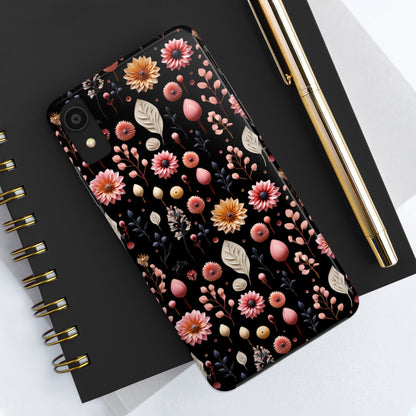 Floating Flowers print design Tough Phone Case compatible with a large variety of iphone models