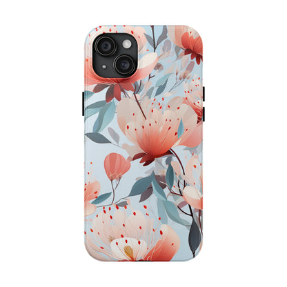 Red Flowers Digital print Design Tough Phone Case compatible with a large variety of iPhone models, Gift, Phone Case