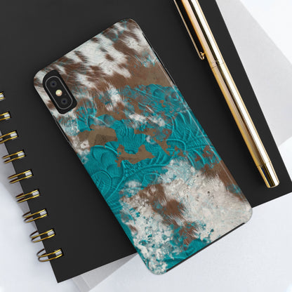 Western Cow Print Design  Phone Case- Lightweight, Impact Resistant Cover for iPhone 6, 6s, 12, 13, 14, 15