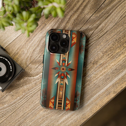 Beautiful Blue Native American Pattern Design Tough Phone Case compatible with a large variety of iPhone models, Gift, Phone Case