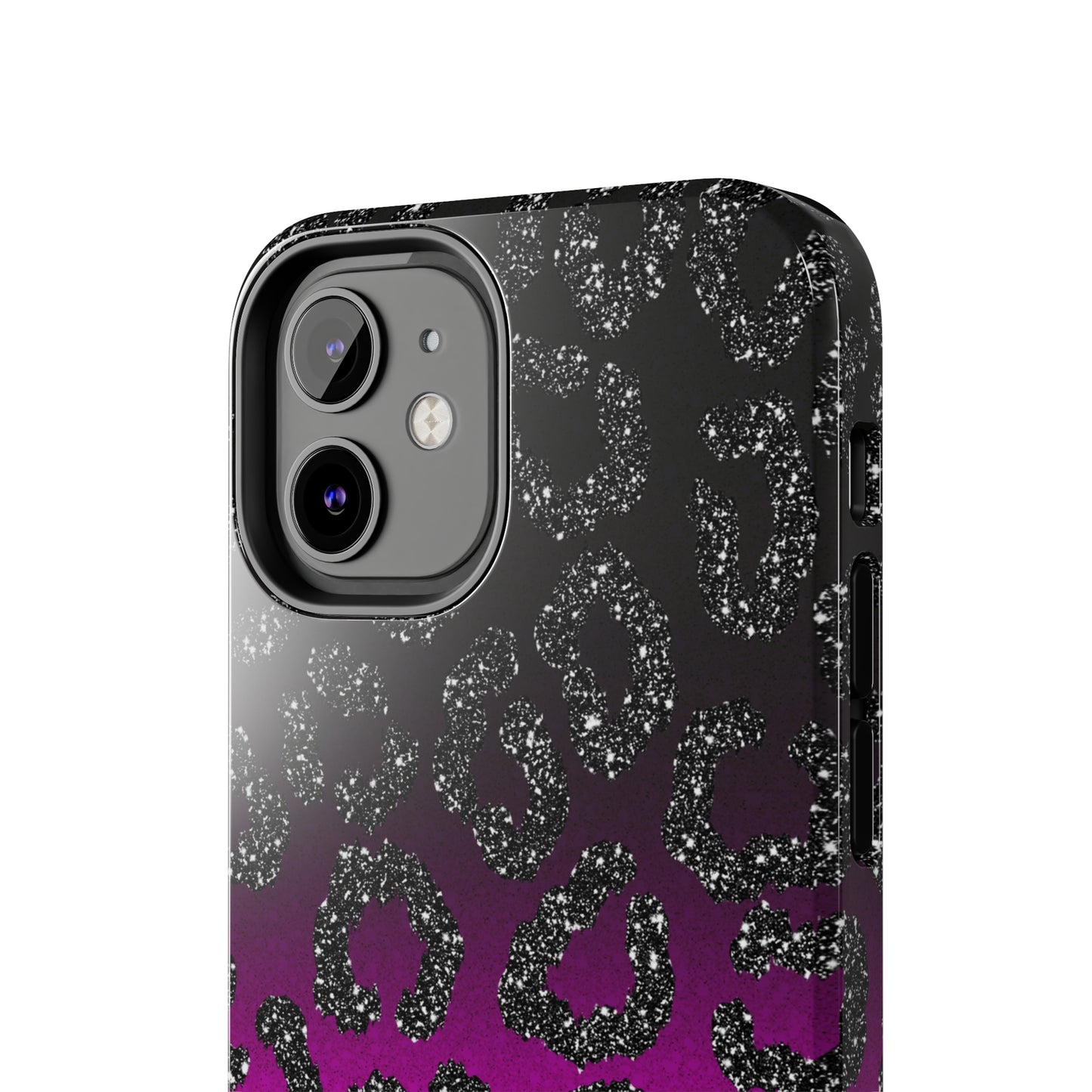 Pink and Black Ombre Leopard Design Phone Case- Lightweight, Impact Resistant Cover for iPhone 6, 6s, 12, 13, 14, 15