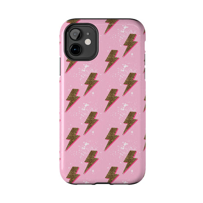 Cheetah Print Lightning Bolts Design Phone Case- Lightweight, Impact Resistant Cover for iPhone 6, 6s, 12, 13, 14, 15