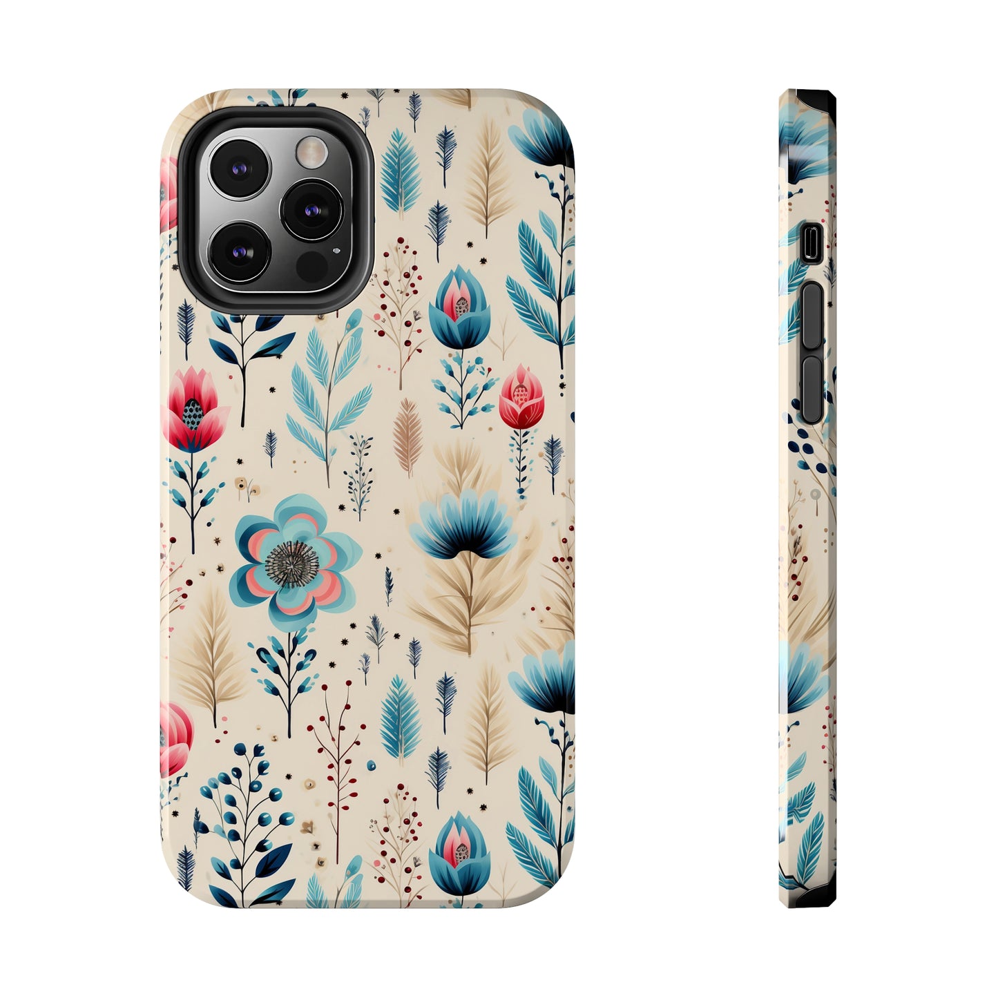 Boho Floral Pattern design Tough Phone Case compatible with a large variety of iphone models