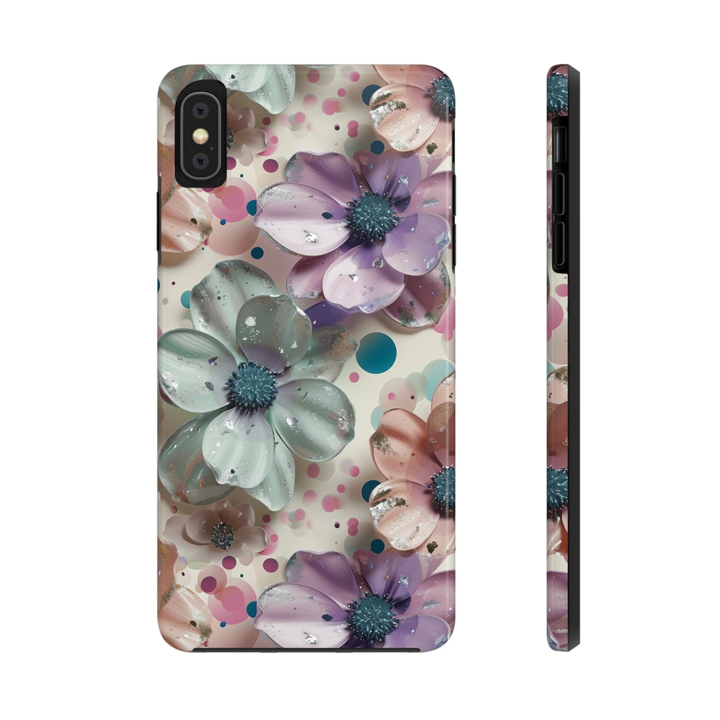 Fun Pastel Flowers Digital print Design Tough Phone Case compatible with a large variety of iPhone models, Gift, Phone Case