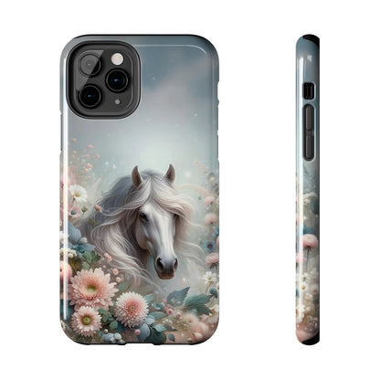 Beautiful Horse and Floral print Design Tough Phone Case compatible with a large variety of iPhone models, Gift, Phone Case