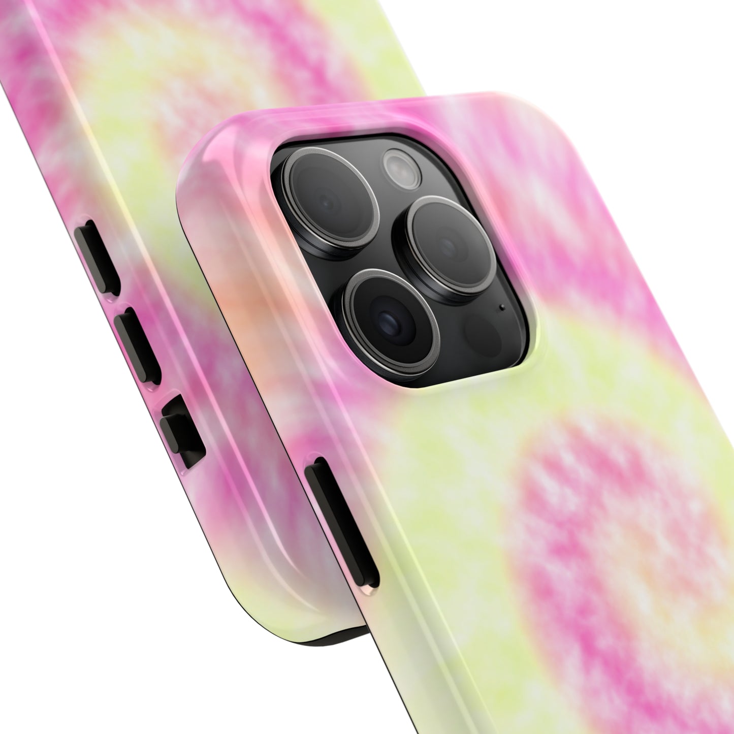 Pink and Yellow Tie Dye Design Phone Case- Lightweight, Impact Resistant Cover for iPhone 6, 6s, 12, 13, 14, 15