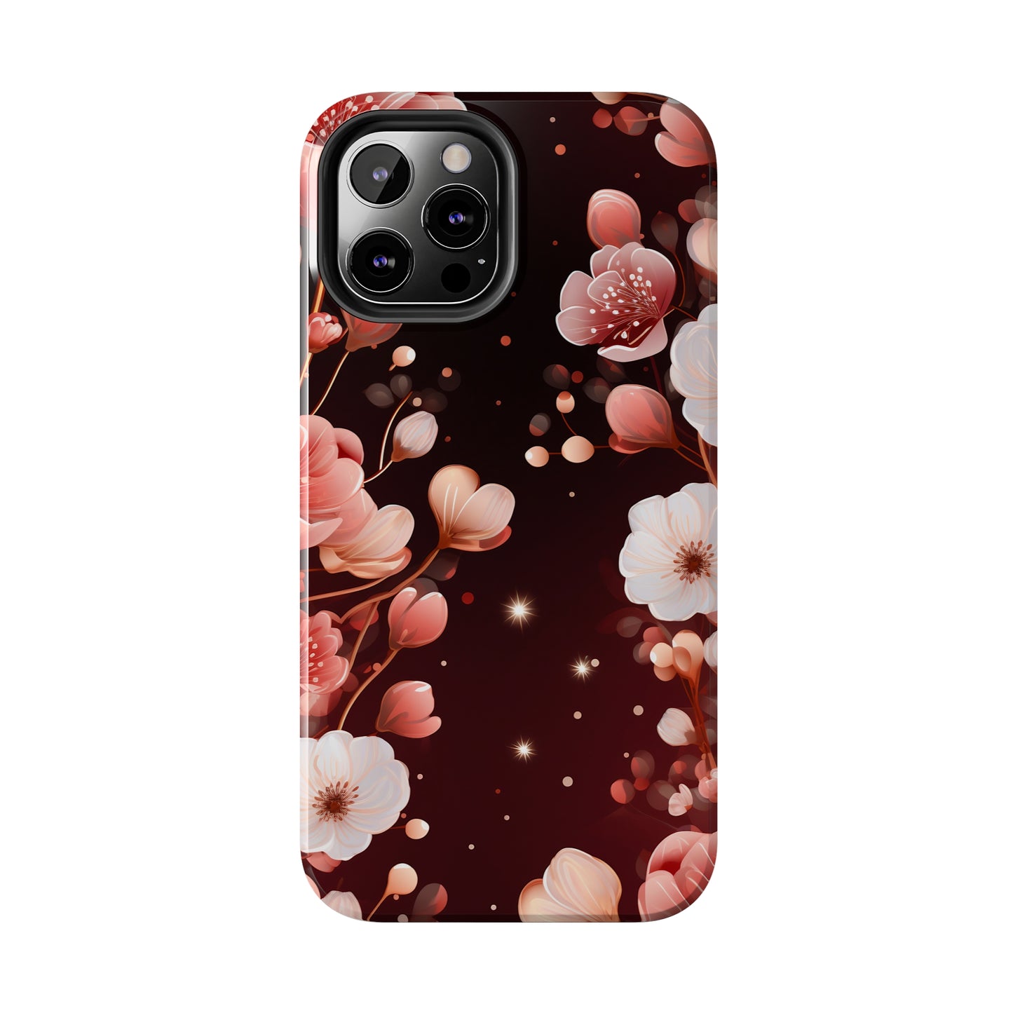 Pretty Pink Flowers Pattern Design Tough Phone Case compatible with a large variety of iPhone models, Gift, Phone Case