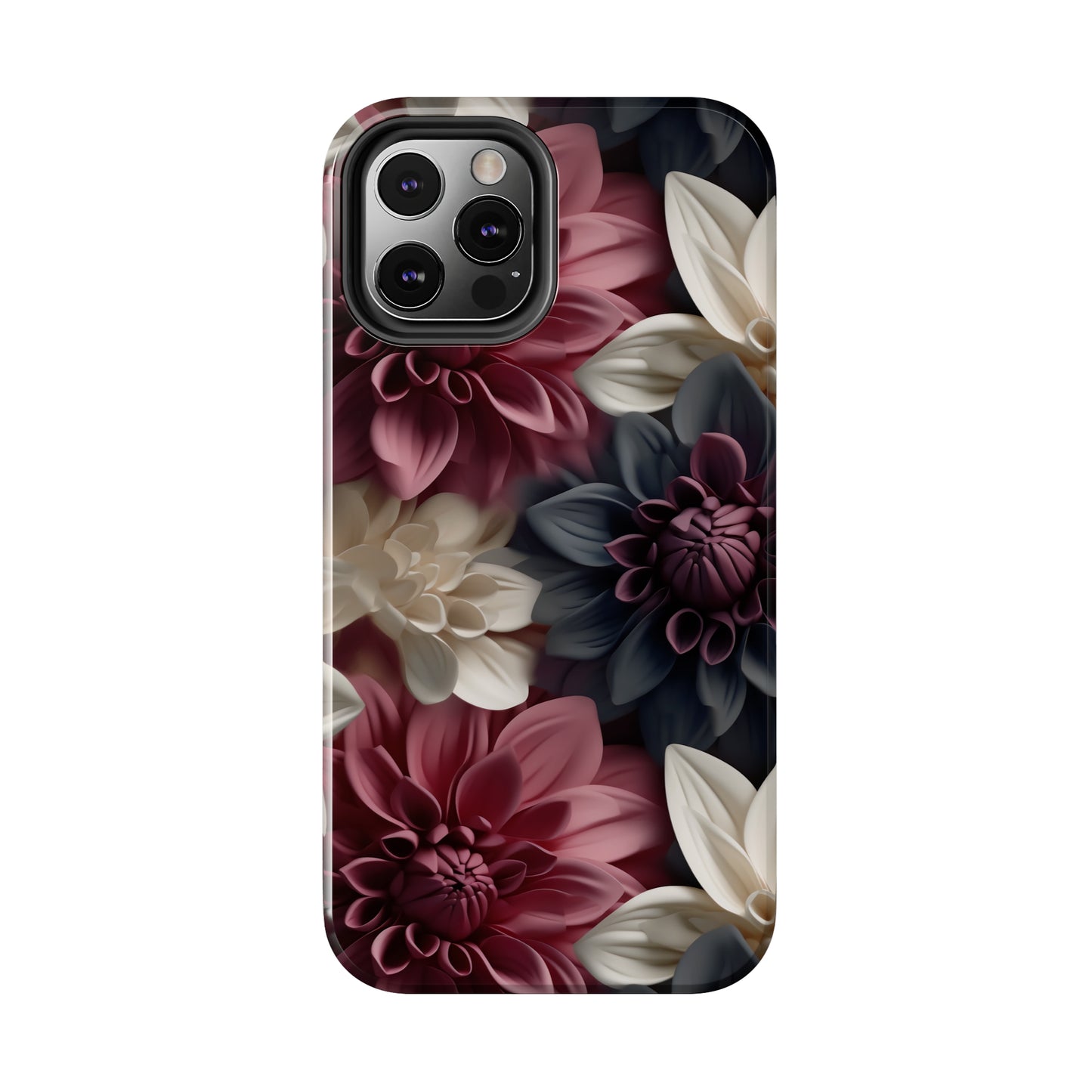 Elegant Dahlias design Tough Phone Case compatible with a large variety of iPhone models, Birthday Gift, Phone Case