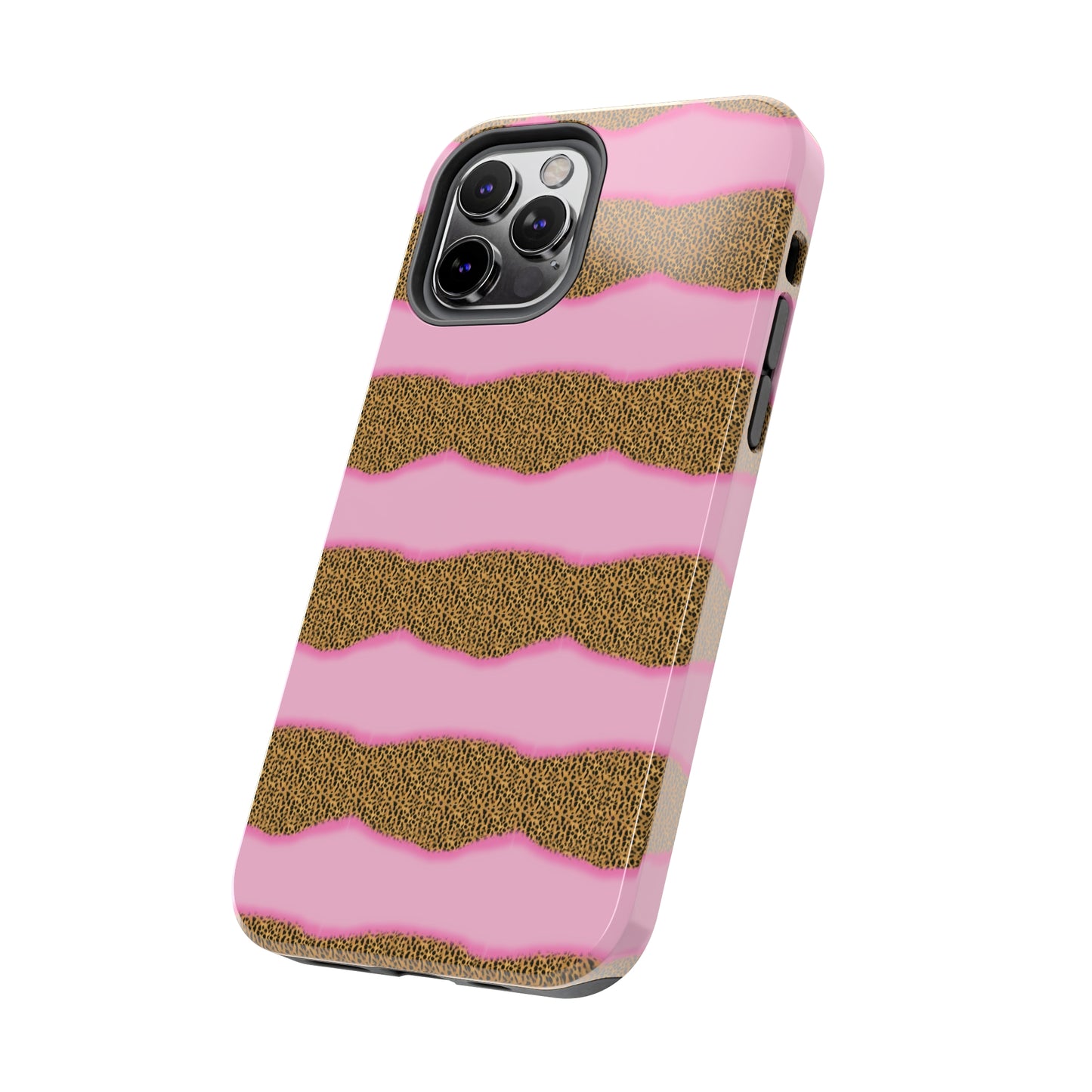 Girly Cheetah Wave Design Phone Case- Lightweight, Impact Resistant Cover for iPhone 6, 6s, 12, 13, 14, 15