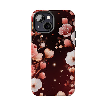 Pretty Pink Flowers Pattern Design Tough Phone Case compatible with a large variety of iPhone models, Gift, Phone Case