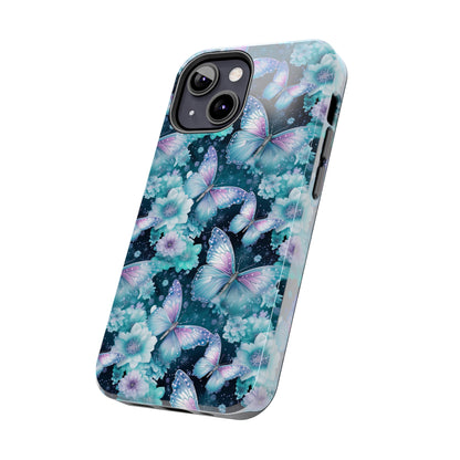 Blue and Purple Butterflies Digital print Design Tough Phone Case compatible with a large variety of iPhone models, Gift, Phone Case