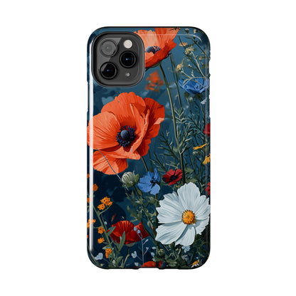 Wildflowers Vibrant Tones Digital print Design Tough Phone Case compatible with a large variety of iPhone models, Gift, Phone Case