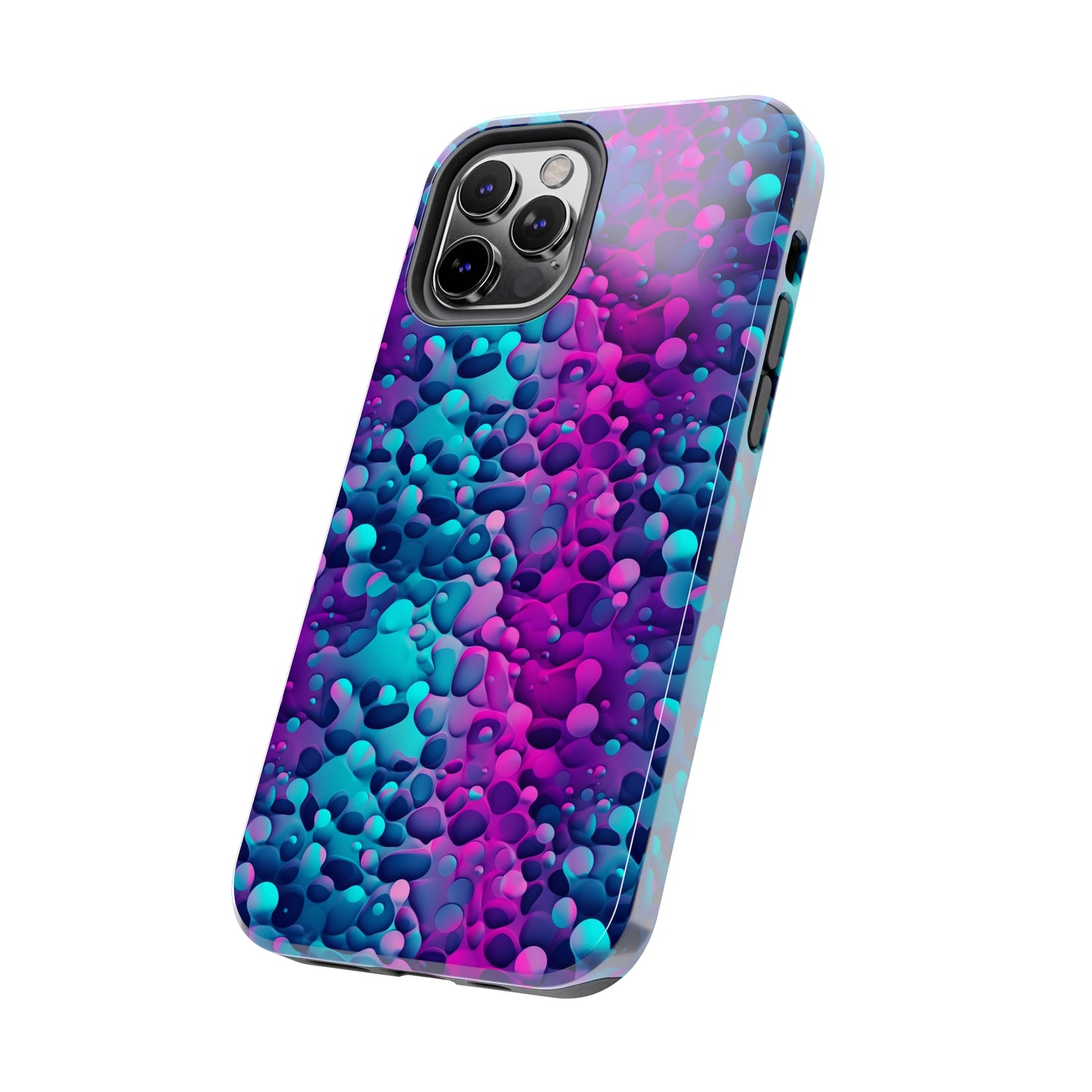 3D Bubble Print Pattern Design Tough Phone Case compatible with a large variety of iPhone models, Phone Case, Gift