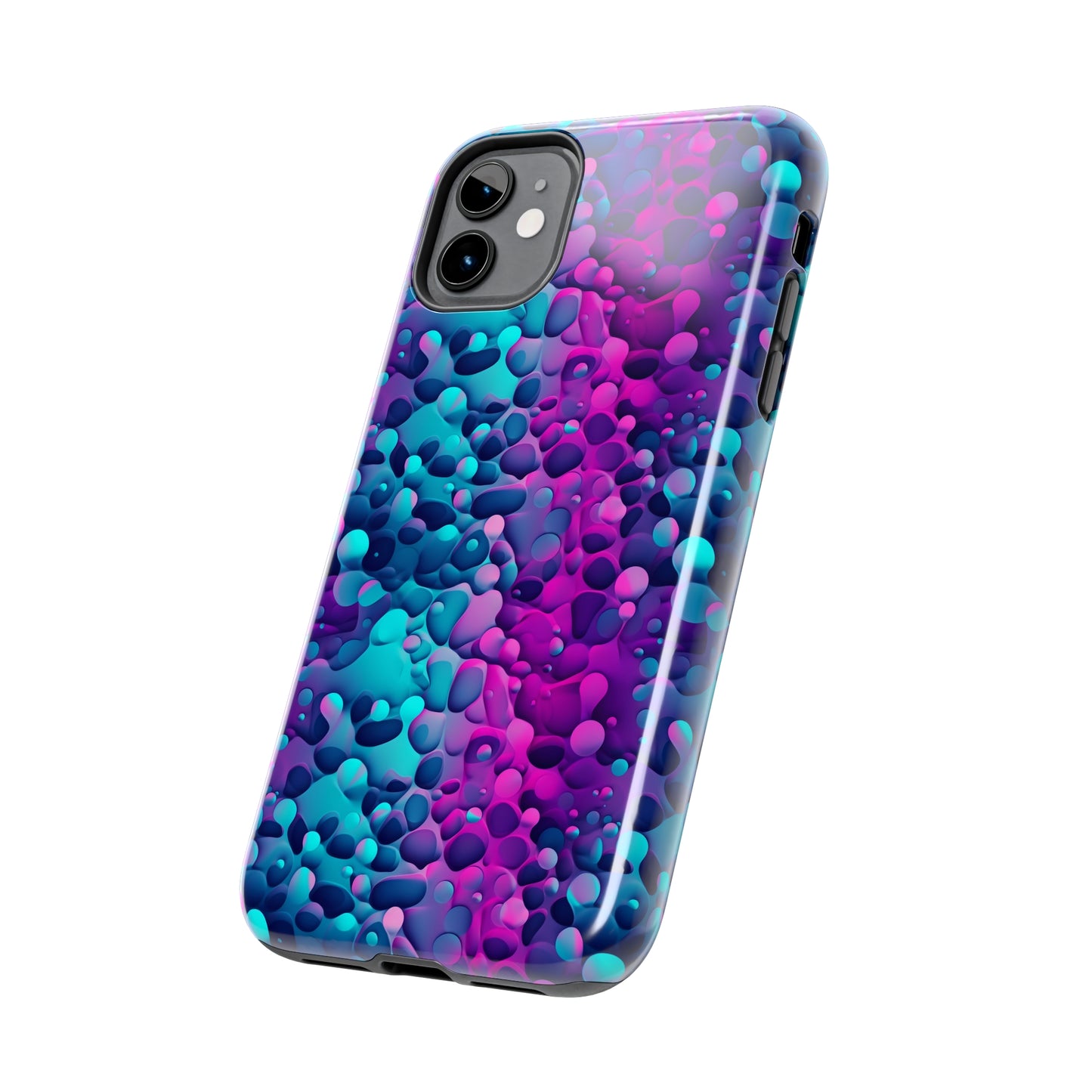 3D Bubble Print Pattern Design Tough Phone Case compatible with a large variety of iPhone models, Phone Case, Gift