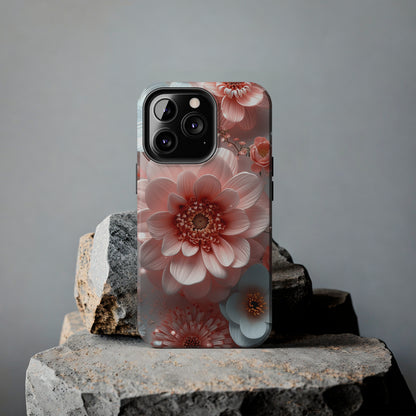 Beautiful 3D Pink & White Floral Design Tough Phone Case.