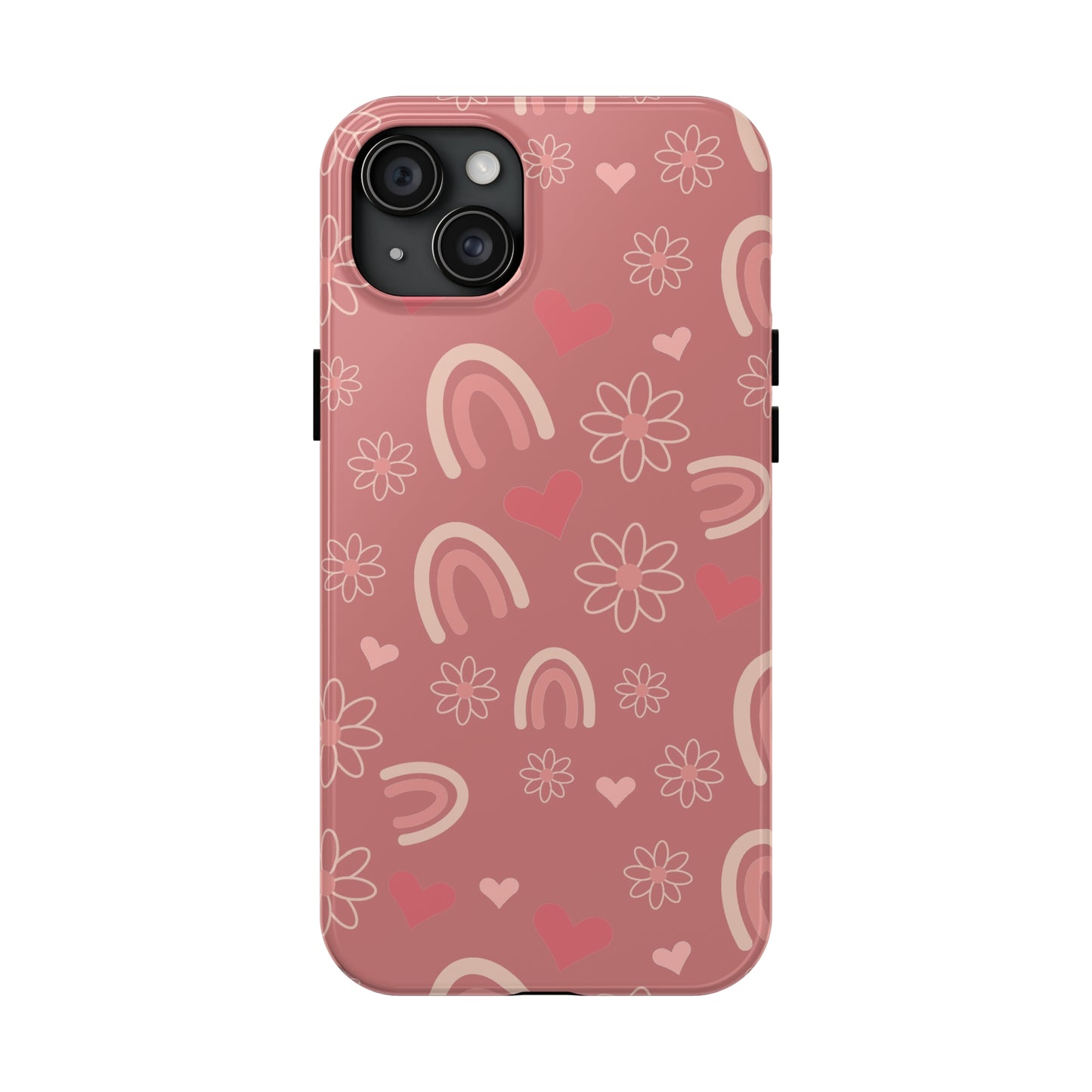 Daisy and Mauve Boho Rainbow print Design Tough Phone Case compatible with a large variety of iPhone models, Gift, Phone Case