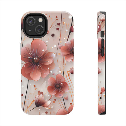 Pretty Mauve Flowers Pattern Design Tough Phone Case compatible with a large variety of iPhone models, Gift, Phone Case