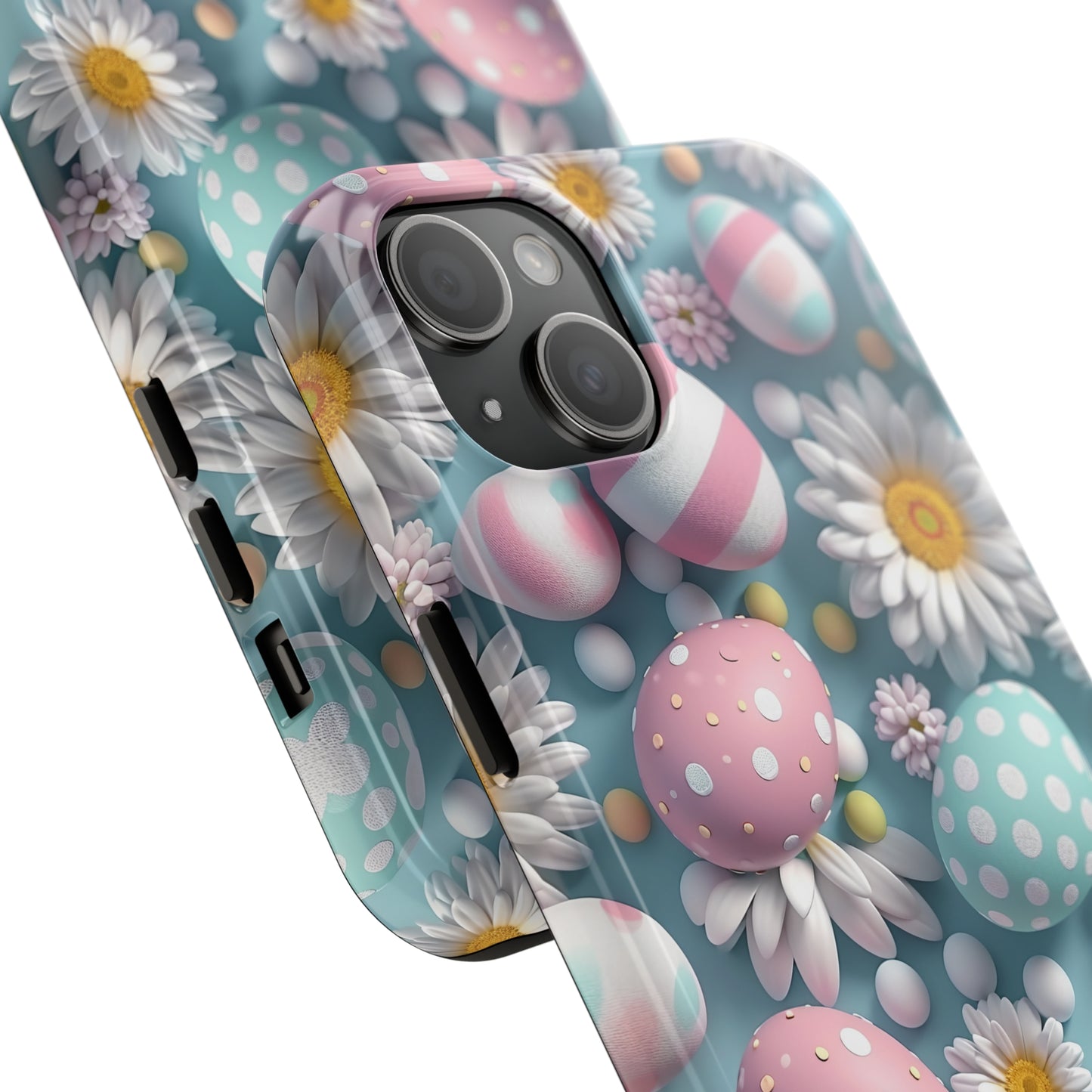 Easter Eggs and Daisies Digital print Design Tough Phone Case compatible with a large variety of iPhone models, Gift, Phone Case