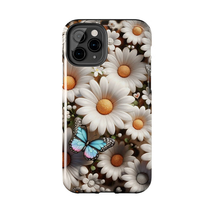 Butterflies, Leopard Print & Daisies Digital print Design Tough Phone Case compatible with a large variety of iPhone models,Gift, Phone Case