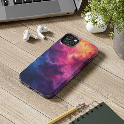 Abstract Art Colorful Nebula Design Phone Case- Lightweight, Impact Resistant Cover for iPhone 6, 6s, 12, 13, 14, 15