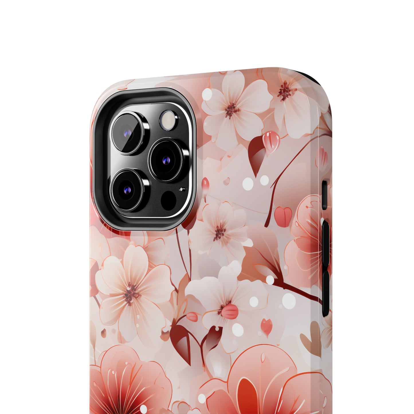 Pink Floral Pattern Design Tough Phone Case compatible with a large variety of iPhone models, Gift, Phone Case