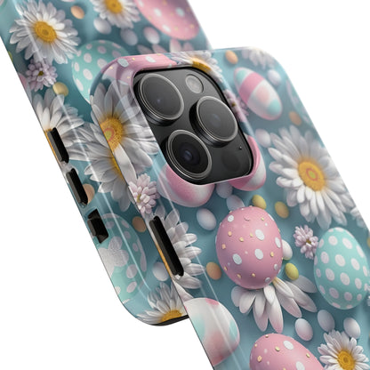 Easter Eggs and Daisies Digital print Design Tough Phone Case compatible with a large variety of iPhone models, Gift, Phone Case