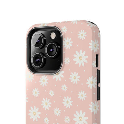 Cute Minimalist Flowers and Polka Dots Digital print Design Tough Phone Case compatible with a large variety of iPhone models, Gift, Phone Case