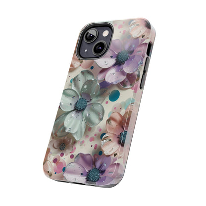 Fun Pastel Flowers Digital print Design Tough Phone Case compatible with a large variety of iPhone models, Gift, Phone Case