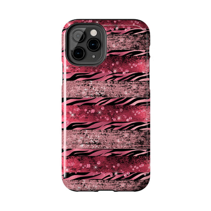 Pink Tiger Design Tough Phone Case compatible with a large variety of phone models, Gift, Phone Case