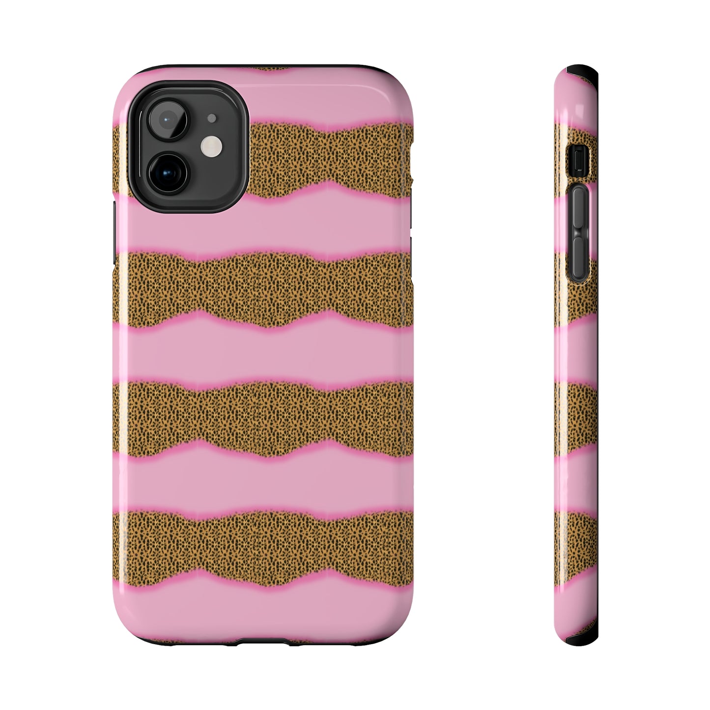 Girly Cheetah Wave Design Phone Case- Lightweight, Impact Resistant Cover for iPhone 6, 6s, 12, 13, 14, 15