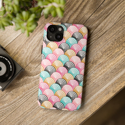 Rainbow Swirls Pattern design Tough Phone Case compatible with a large variety of iphone models