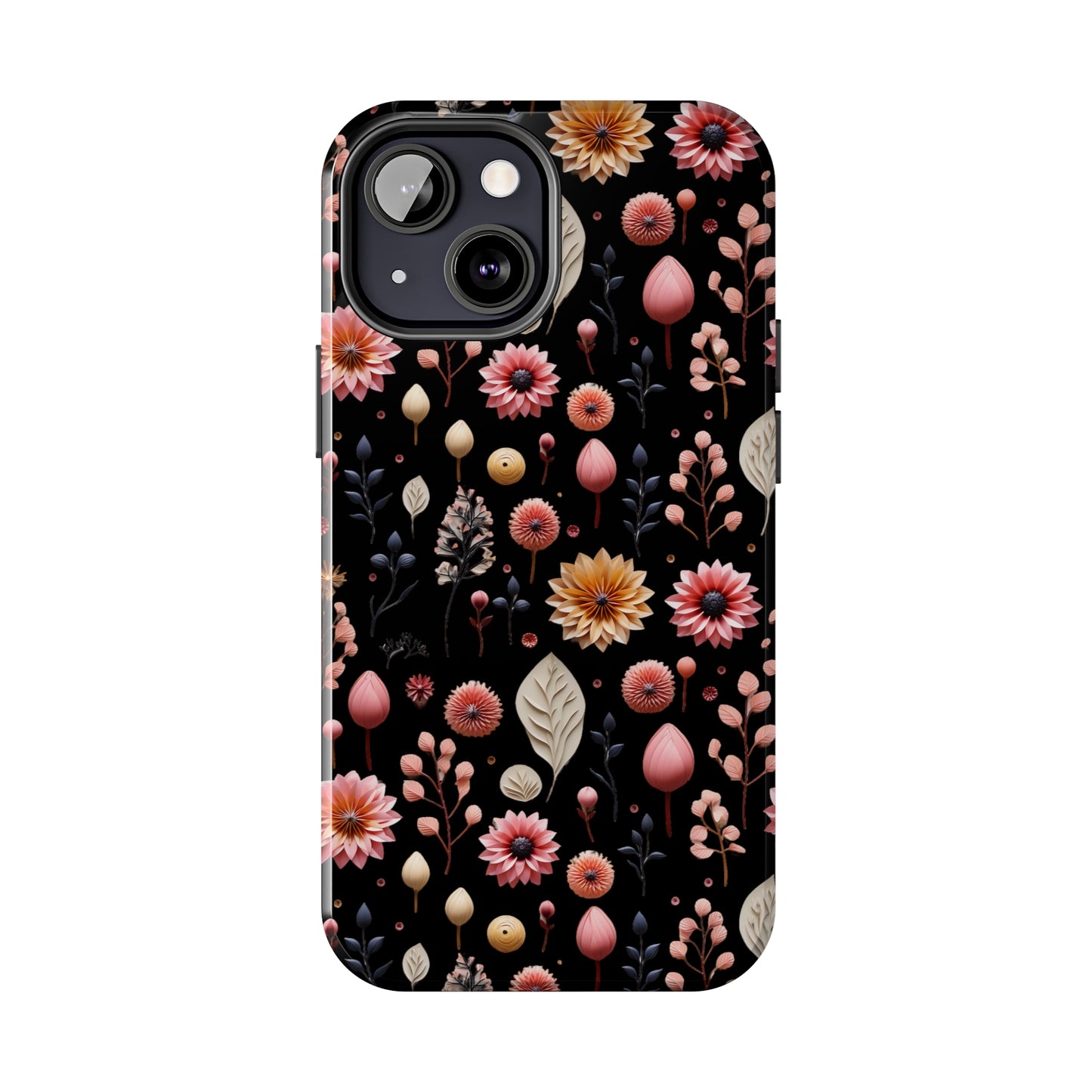 Floating Flowers print design Tough Phone Case compatible with a large variety of iphone models