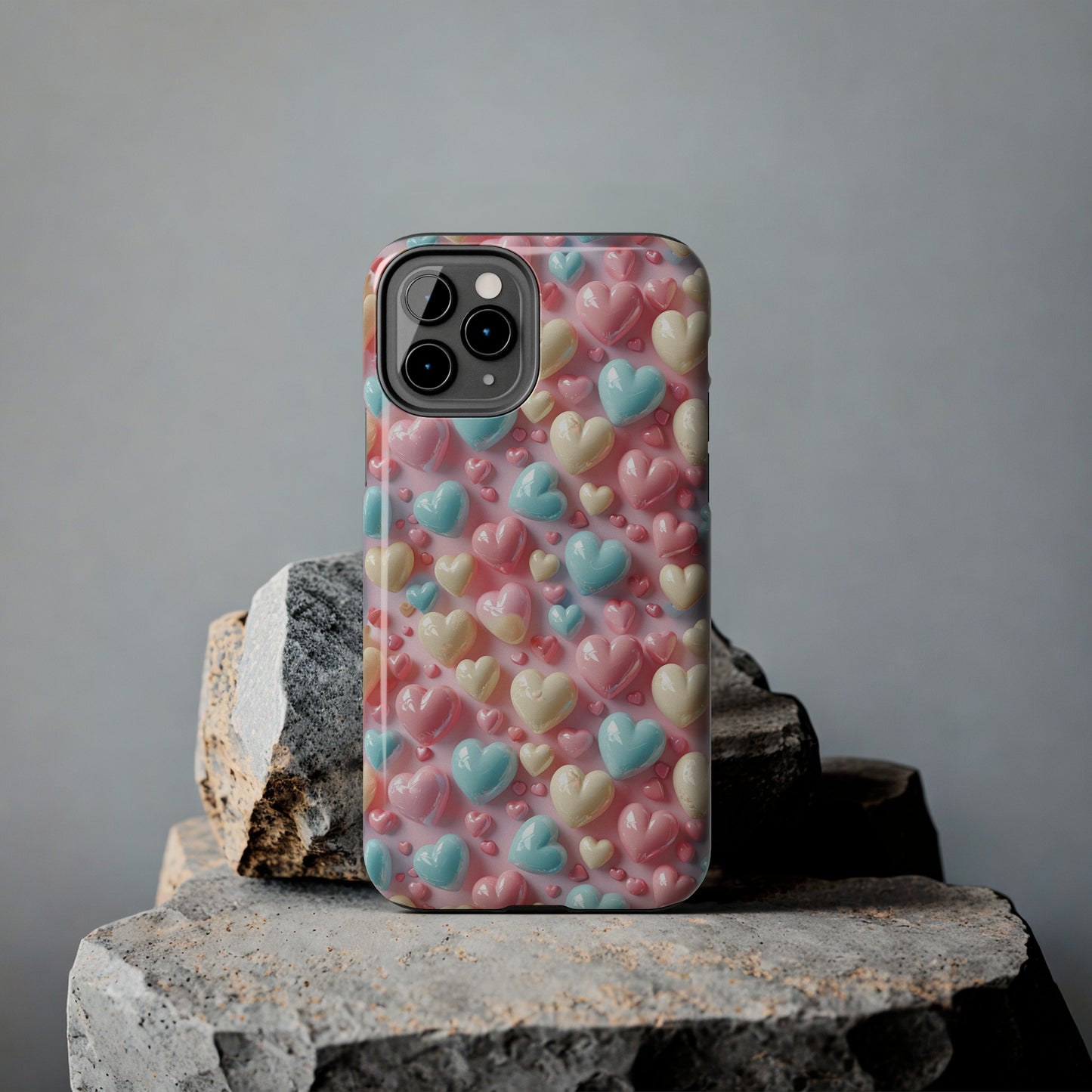 Valentine's Candy Hearts Pattern Design Tough Phone Case compatible with a large variety of iPhone models, Gift, Phone Case