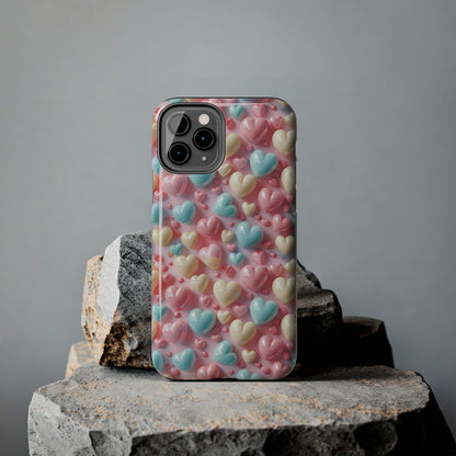 Valentine's Candy Hearts Pattern Design Tough Phone Case compatible with a large variety of iPhone models, Gift, Phone Case