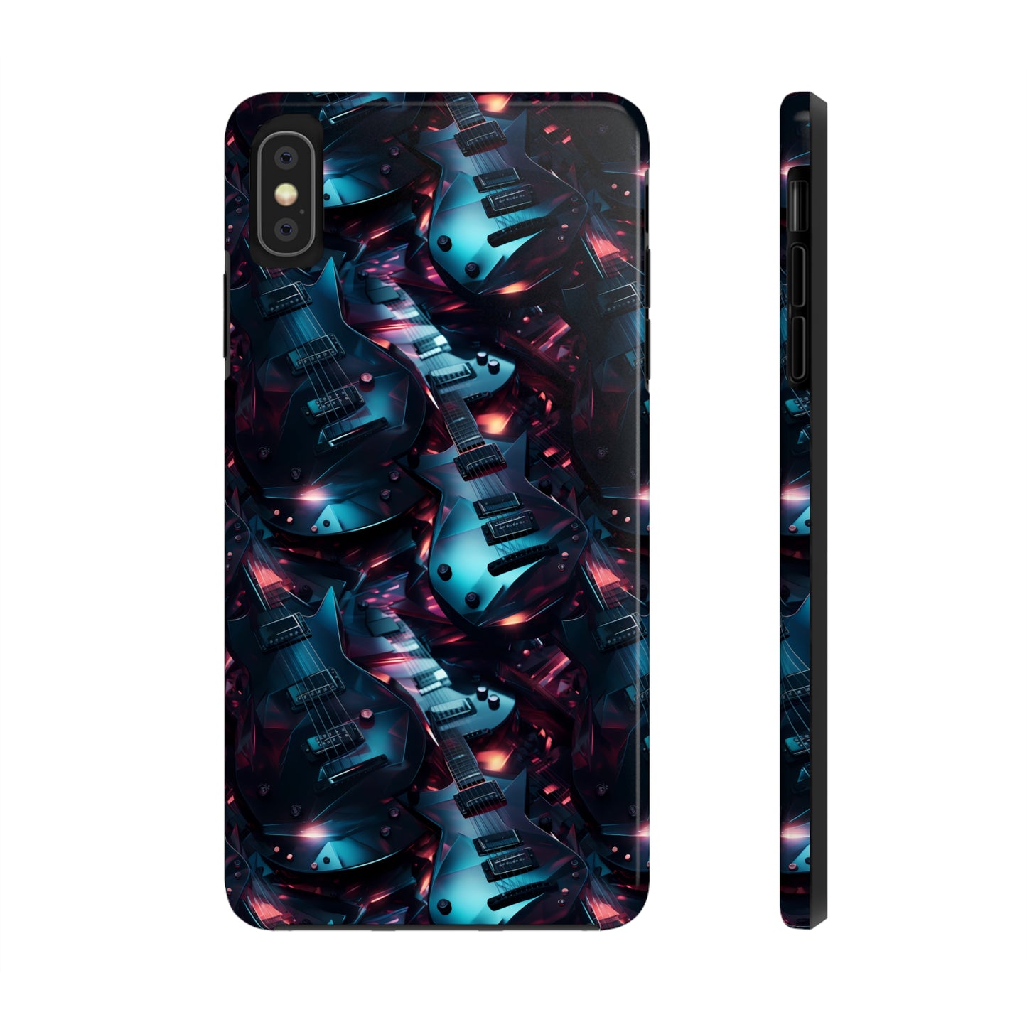 Guitar Pattern Design Tough Phone Case compatible with a large variety of iPhone models, Phone Case, Birthday Gift