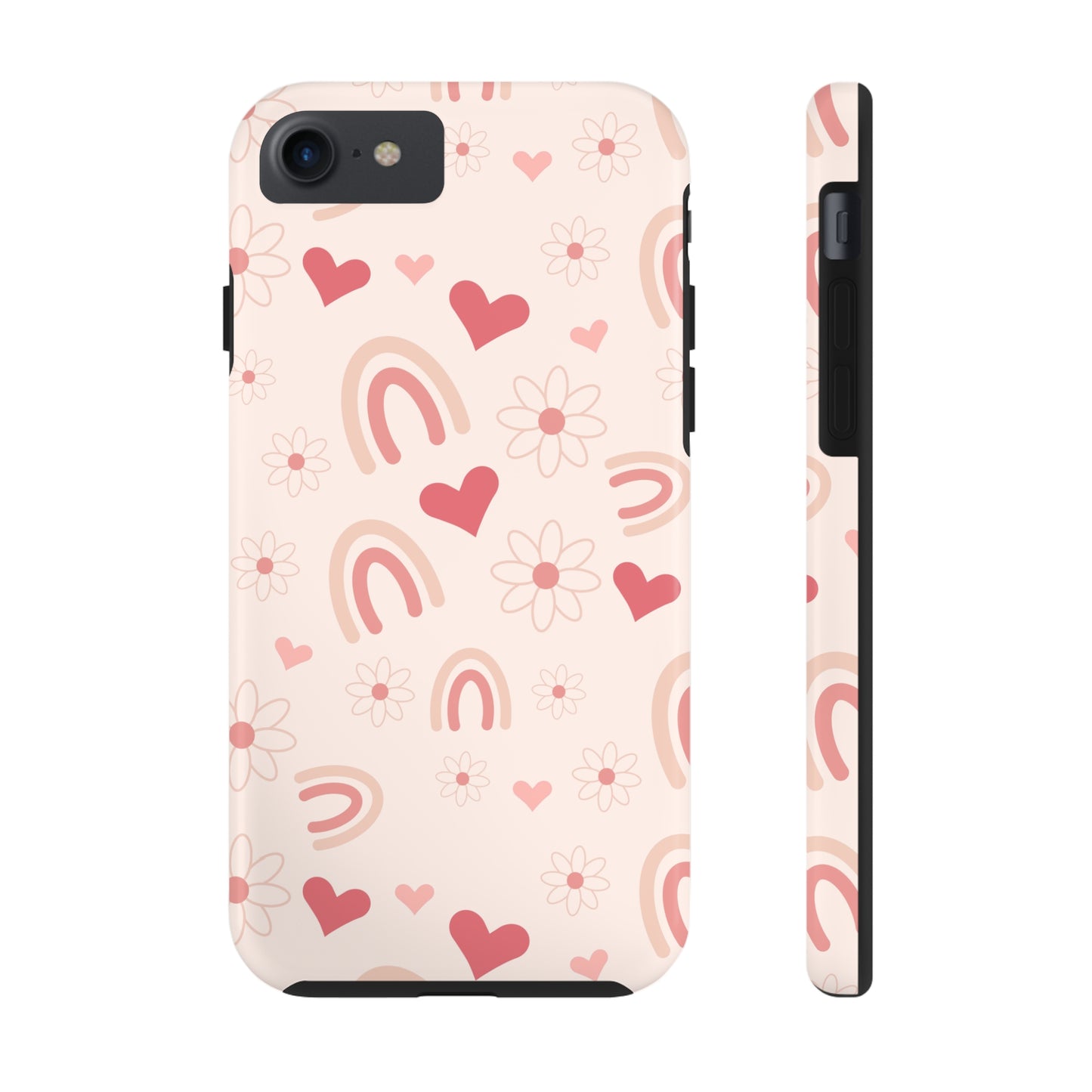 Pink Boho Rainbow print Design Tough Phone Case compatible with a large variety of iPhone models, Gift, Phone Case